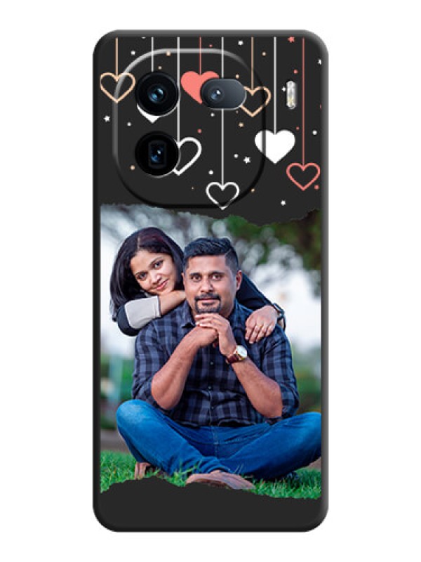 Custom Love Hangings with Splash Wave Picture On Space Black Custom Soft Matte Mobile Back Cover - iQOO 12 5G