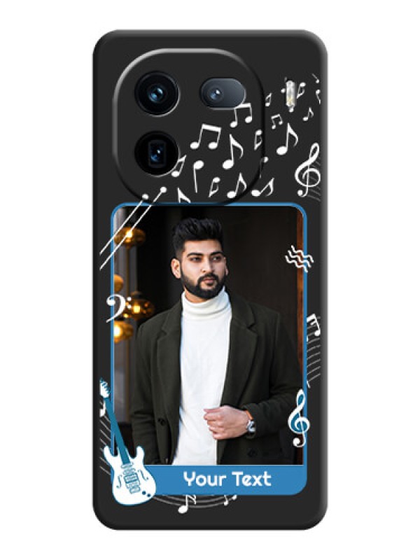 Custom Musical Theme Design with Text on Photo On Space Black Custom Soft Matte Mobile Back Cover - iQOO 12 5G