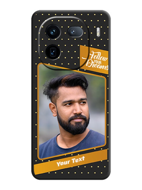 Custom Follow Your Dreams with White Dots On Space Black Custom Soft Matte Mobile Back Cover - iQOO 12 5G