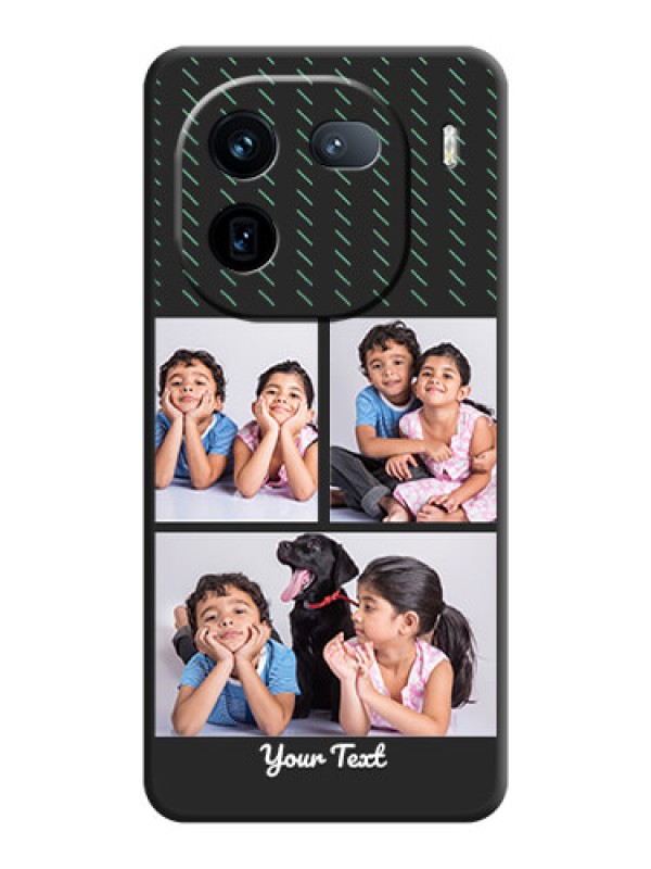 Custom Cross Dotted Pattern with 2 Image Holder On Space Black Custom Soft Matte Mobile Back Cover - iQOO 12 5G