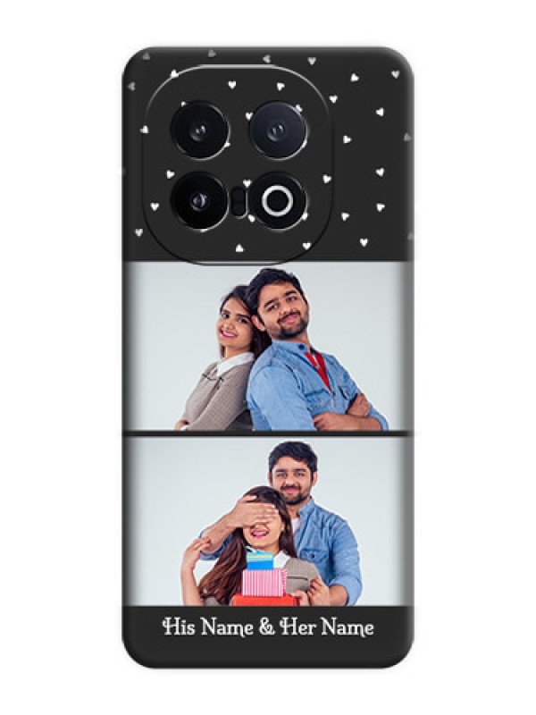 Custom Miniature Love Symbols with Name On Space Black Custom Soft Matte Mobile Back Cover - iQOO 13 5G