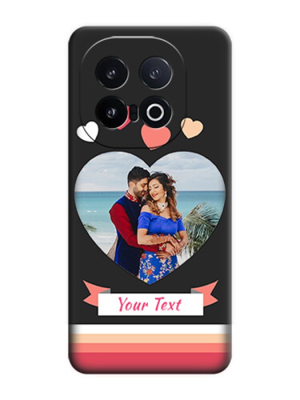 Custom Love Shaped Photo with Colorful Stripes On Space Black Custom Soft Matte Mobile Back Cover - iQOO 13 5G