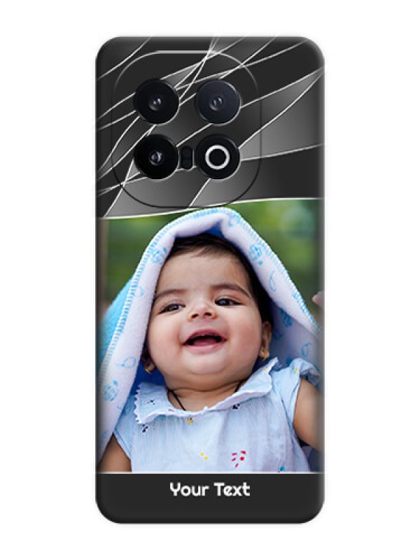 Custom Mixed Wave Lines on Photo On Space Black Custom Soft Matte Mobile Back Cover - iQOO 13 5G