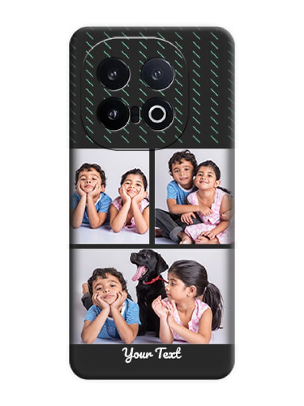 Custom Cross Dotted Pattern with 2 Image Holder On Space Black Custom Soft Matte Mobile Back Cover - iQOO 13 5G