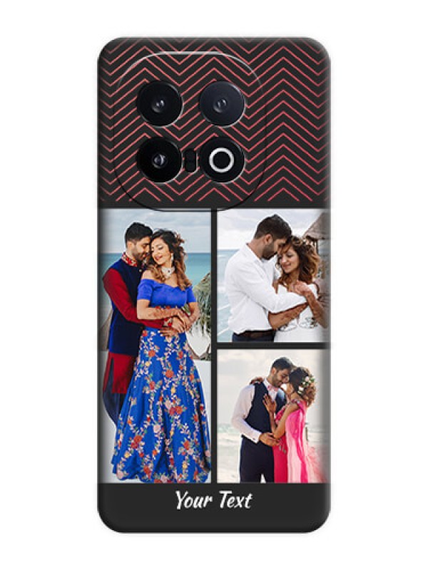 Custom Wave Pattern with 3 Image Holder On Space Black Custom Soft Matte Mobile Back Cover - iQOO 13 5G