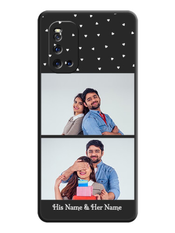 Custom Miniature Love Symbols with Name on Space Black Custom Soft Matte Back Cover - iQOO 3 5G