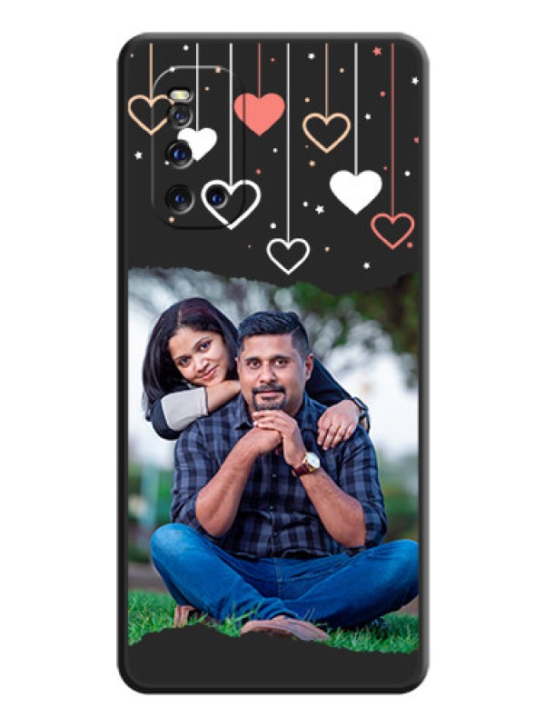 Custom Love Hangings with Splash Wave Picture on Space Black Custom Soft Matte Phone Back Cover - iQOO 3 5G