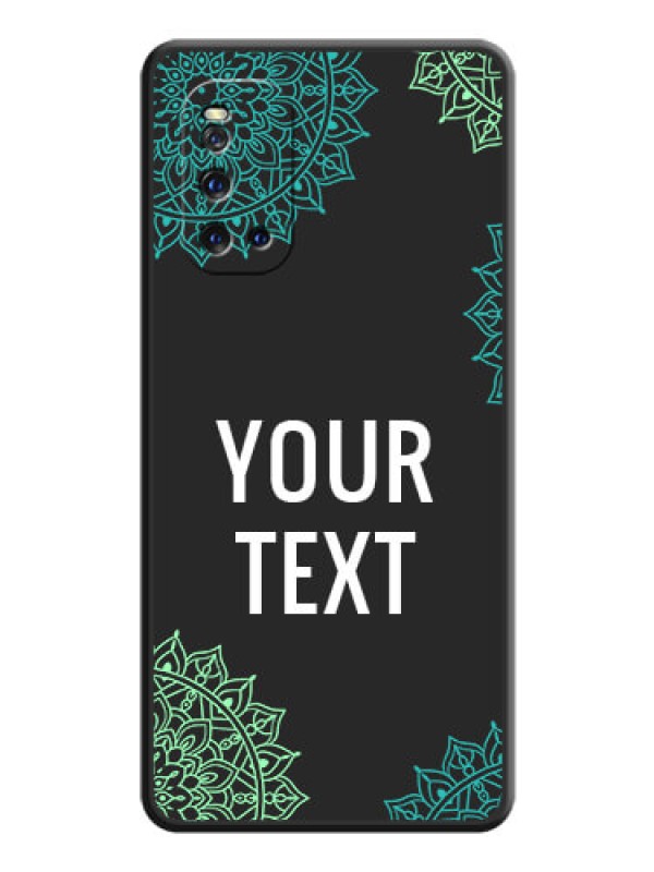 Custom Your Name with Floral Design on Space Black Custom Soft Matte Back Cover - iQOO 3 5G