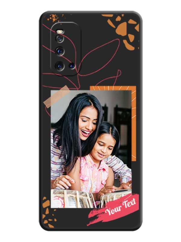 Custom Orange Photo Frame on Space Black Custom Soft Matte Phone Back Cover - iQOO 3 5G