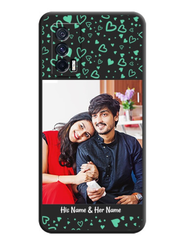 Custom Sea Green Indefinite Love Pattern on Photo on Space Black Soft Matte Mobile Cover - iQOO 7