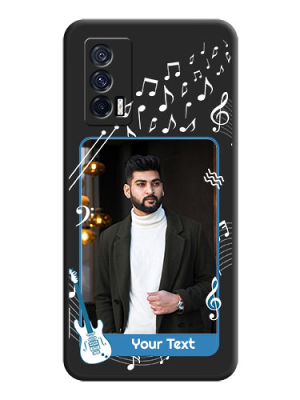 Custom Musical Theme Design with Text on Photo on Space Black Soft Matte Mobile Case - iQOO 7