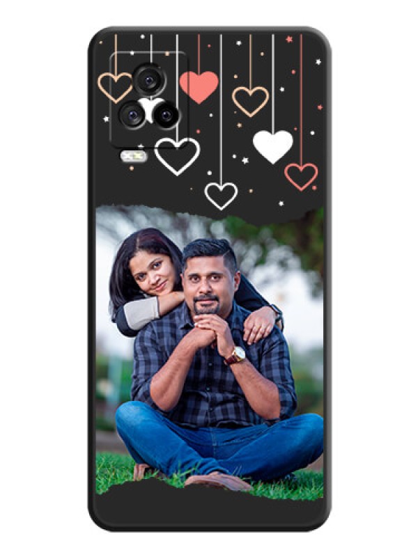 Custom Love Hangings with Splash Wave Picture on Space Black Custom Soft Matte Phone Back Cover - iQOO 7 Legend