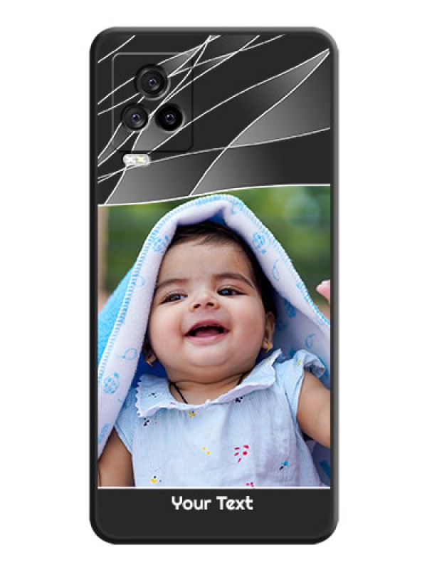 Custom Mixed Wave Lines on Photo on Space Black Soft Matte Mobile Cover - iQOO 7 Legend
