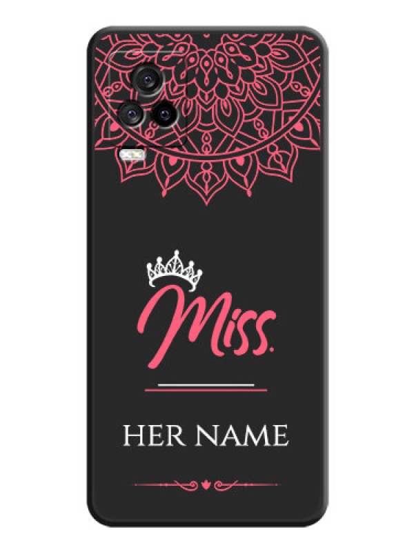 Custom Mrs Name with Floral Design on Space Black Personalized Soft Matte Phone Covers - iQOO 7 Legend