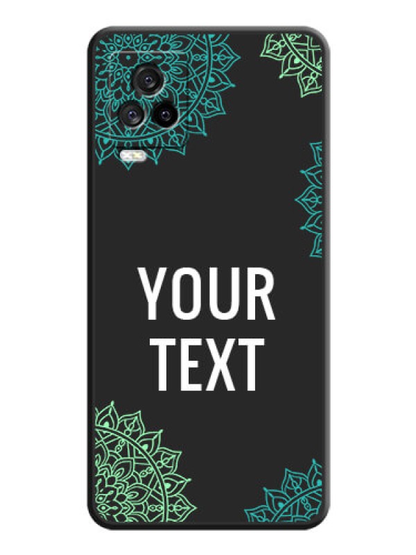 Custom Your Name with Floral Design on Space Black Custom Soft Matte Back Cover - iQOO 7 Legend