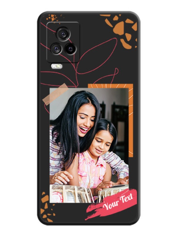 Custom Orange Photo Frame on Space Black Custom Soft Matte Phone Back Cover - iQOO 7 Legend