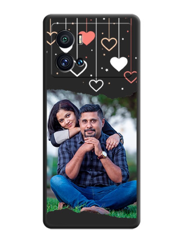 Custom Love Hangings with Splash Wave Picture on Space Black Custom Soft Matte Phone Back Cover - iQOO 9 Pro 5G