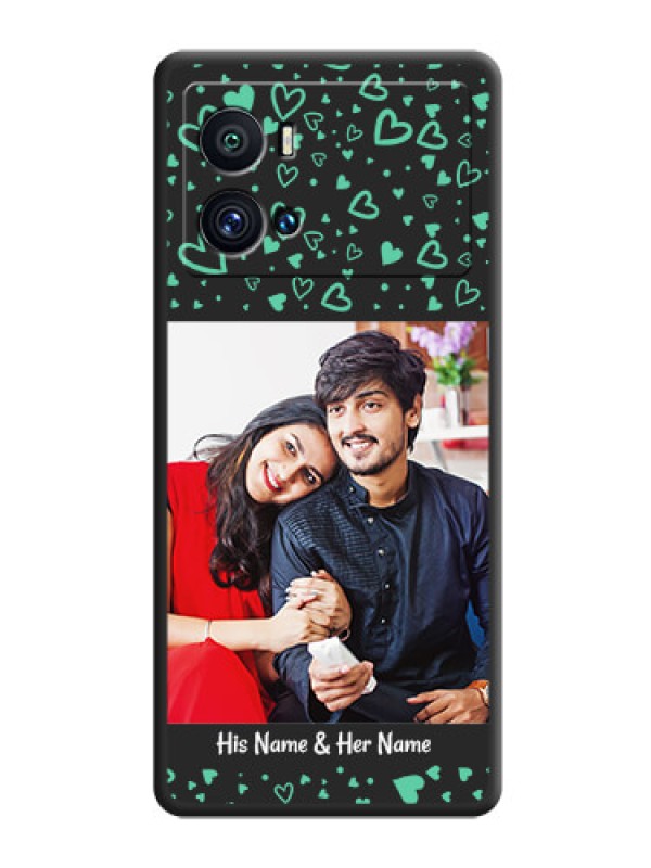 Custom Sea Green Indefinite Love Pattern on Photo on Space Black Soft Matte Mobile Cover - iQOO 9 Pro 5G