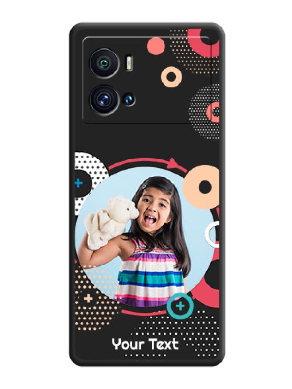 Custom Multicoloured Round Image on Personalised Space Black Soft Matte Cases - iQOO 9 Pro 5G