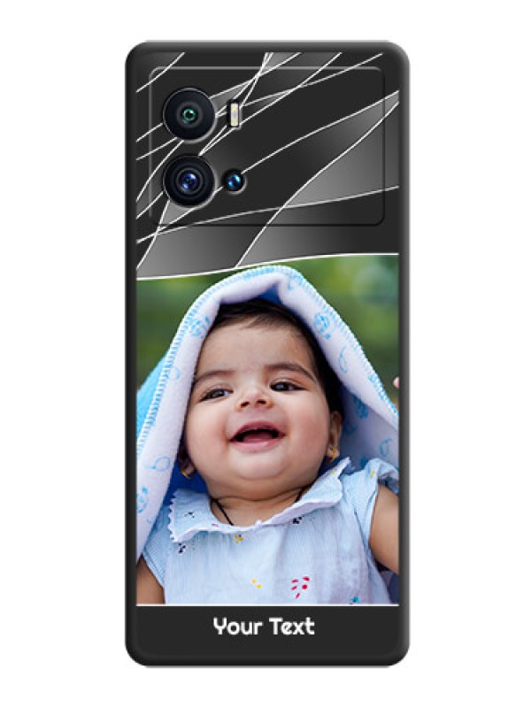 Custom Mixed Wave Lines on Photo on Space Black Soft Matte Mobile Cover - iQOO 9 Pro 5G