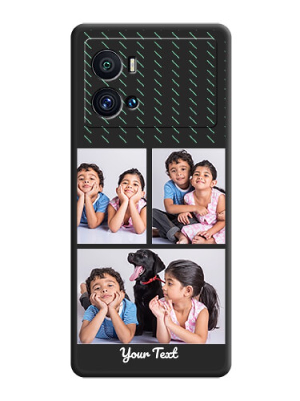Custom Cross Dotted Pattern with 2 Image Holder  on Personalised Space Black Soft Matte Cases - iQOO 9 Pro 5G