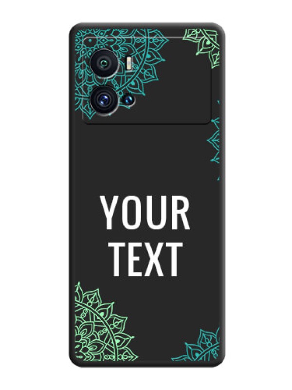 Custom Your Name with Floral Design on Space Black Custom Soft Matte Back Cover - iQOO 9 Pro 5G