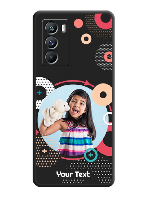Custom Multicoloured Round Image on Personalised Space Black Soft Matte Cases - iQOO 9 Se 5G