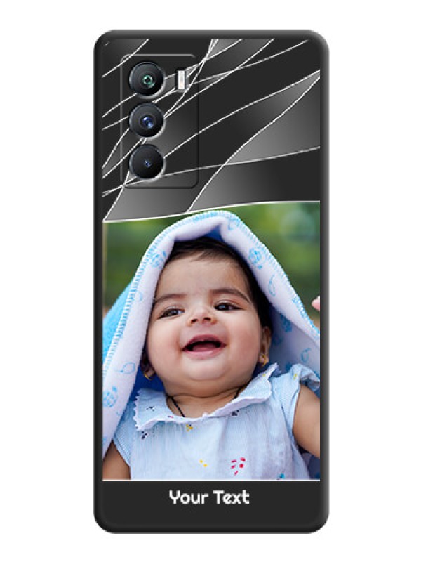 Custom Mixed Wave Lines on Photo on Space Black Soft Matte Mobile Cover - iQOO 9 Se 5G