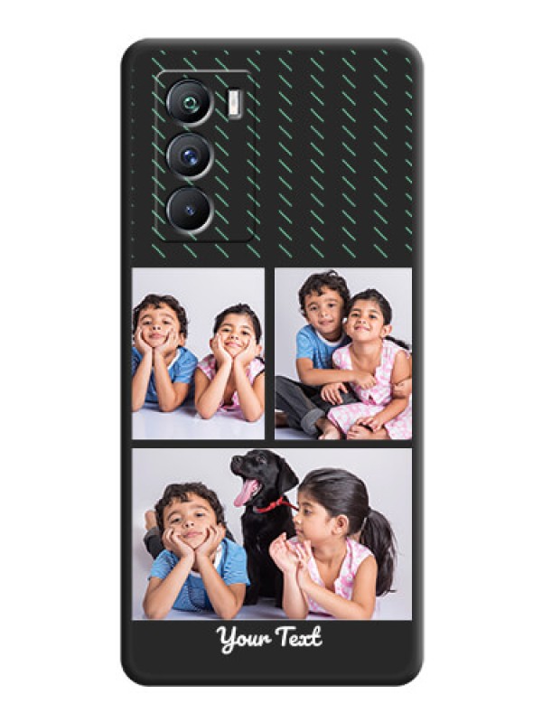 Custom Cross Dotted Pattern with 2 Image Holder  on Personalised Space Black Soft Matte Cases - iQOO 9 Se 5G