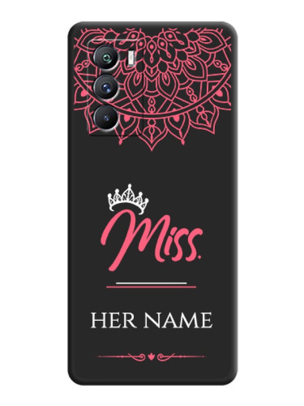 Custom Mrs Name with Floral Design on Space Black Personalized Soft Matte Phone Covers - iQOO 9 Se 5G