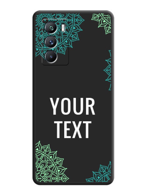 Custom Your Name with Floral Design on Space Black Custom Soft Matte Back Cover - iQOO 9 Se 5G