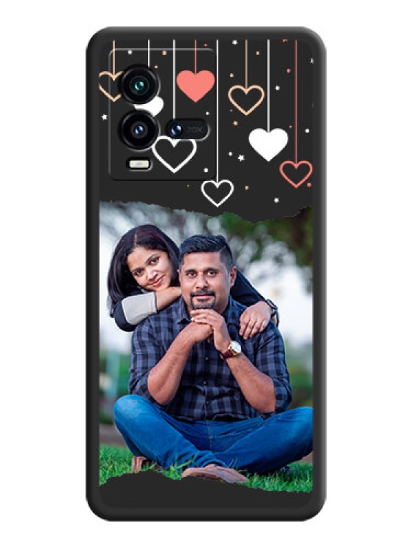 Custom Love Hangings with Splash Wave Picture on Space Black Custom Soft Matte Phone Back Cover - iQOO 9T 5G