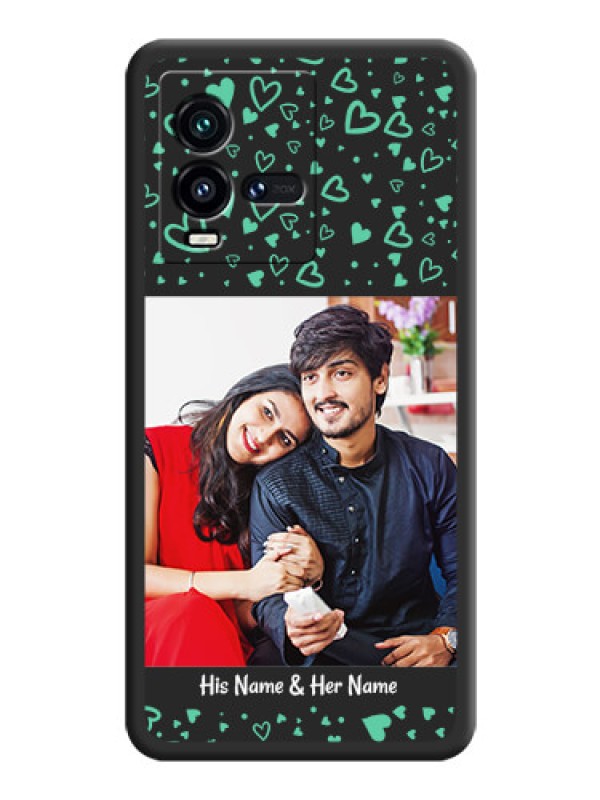 Custom Sea Green Indefinite Love Pattern on Photo on Space Black Soft Matte Mobile Cover - iQOO 9T 5G