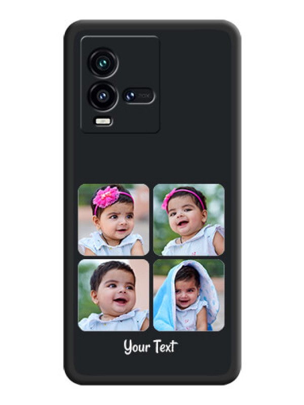 Custom Floral Art with 6 Image Holder on Photo on Space Black Soft Matte Mobile Case - iQOO 9T 5G