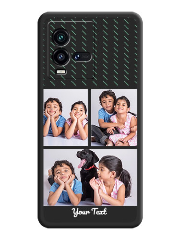 Custom Cross Dotted Pattern with 2 Image Holder  on Personalised Space Black Soft Matte Cases - iQOO 9T 5G