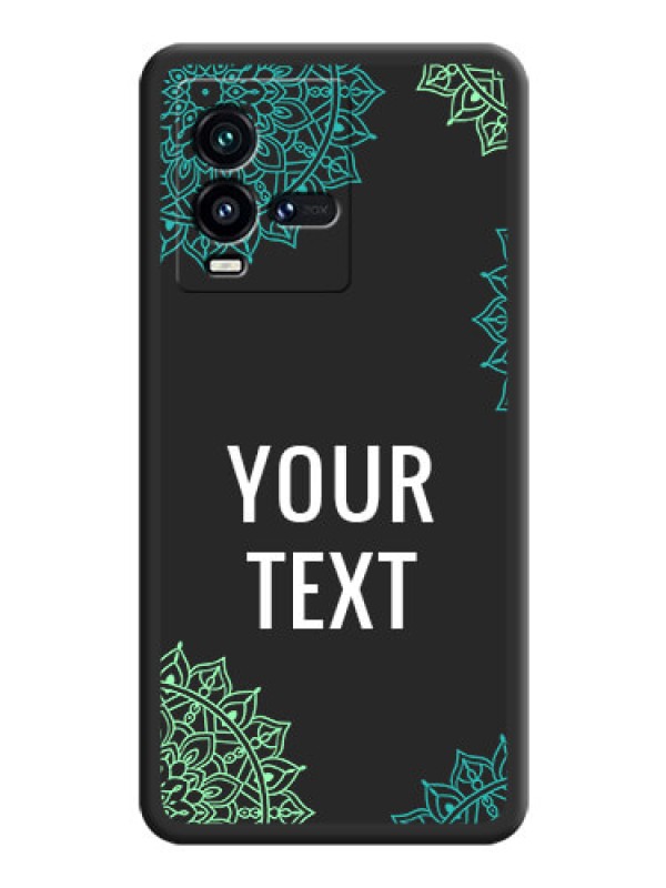 Custom Your Name with Floral Design on Space Black Custom Soft Matte Back Cover - iQOO 9T 5G