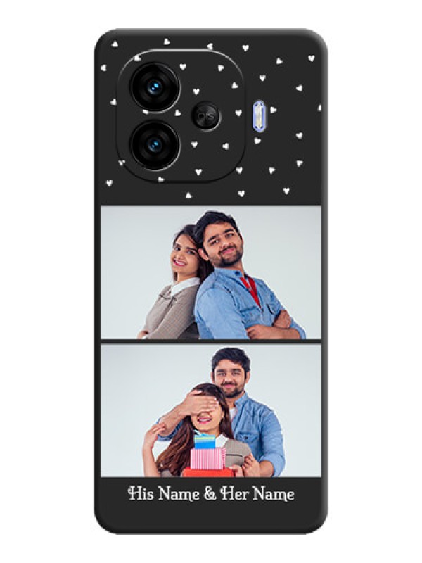 Custom Miniature Love Symbols with Name On Space Black Custom Soft Matte Mobile Back Cover - iQOO Neo 10R 5G