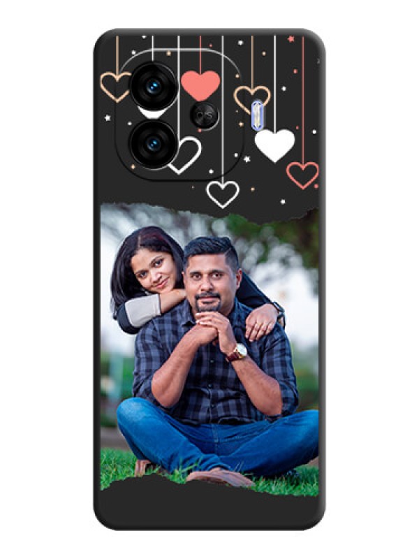 Custom Love Hangings with Splash Wave Picture On Space Black Custom Soft Matte Mobile Back Cover - iQOO Neo 10R 5G