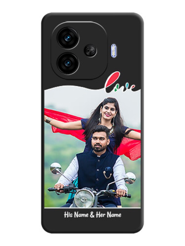 Custom Fall in Love Pattern with Picture on Photo On Space Black Custom Soft Matte Mobile Back Cover - iQOO Neo 10R 5G