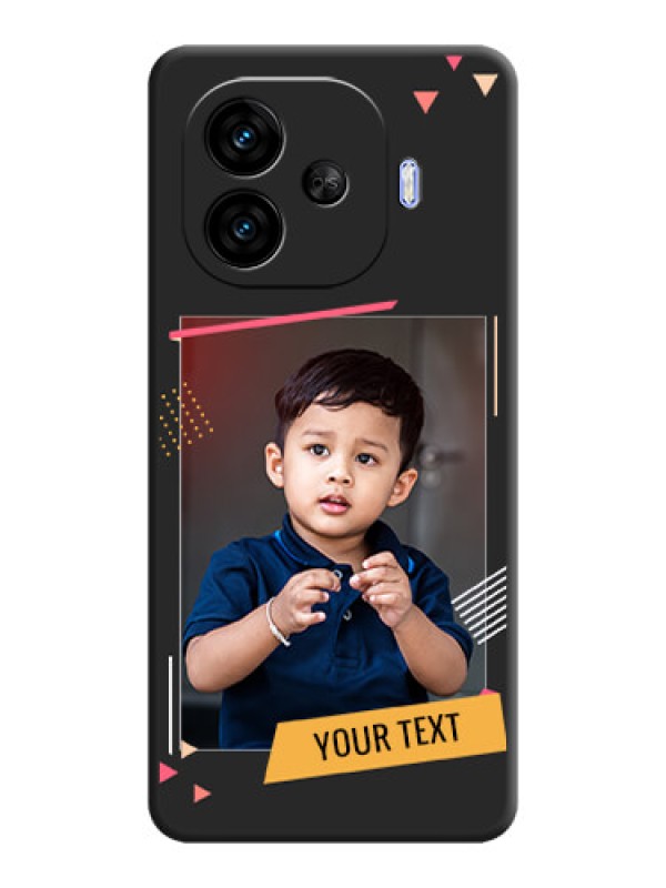Custom Photo Frame with Triangle Small Dots on Photo On Space Black Custom Soft Matte Mobile Back Cover - iQOO Neo 10R 5G