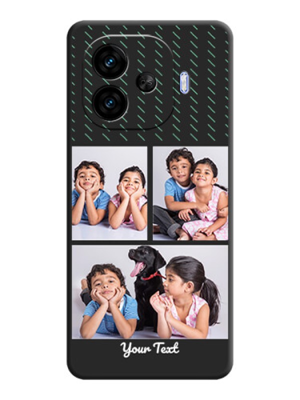 Custom Cross Dotted Pattern with 2 Image Holder On Space Black Custom Soft Matte Mobile Back Cover - iQOO Neo 10R 5G