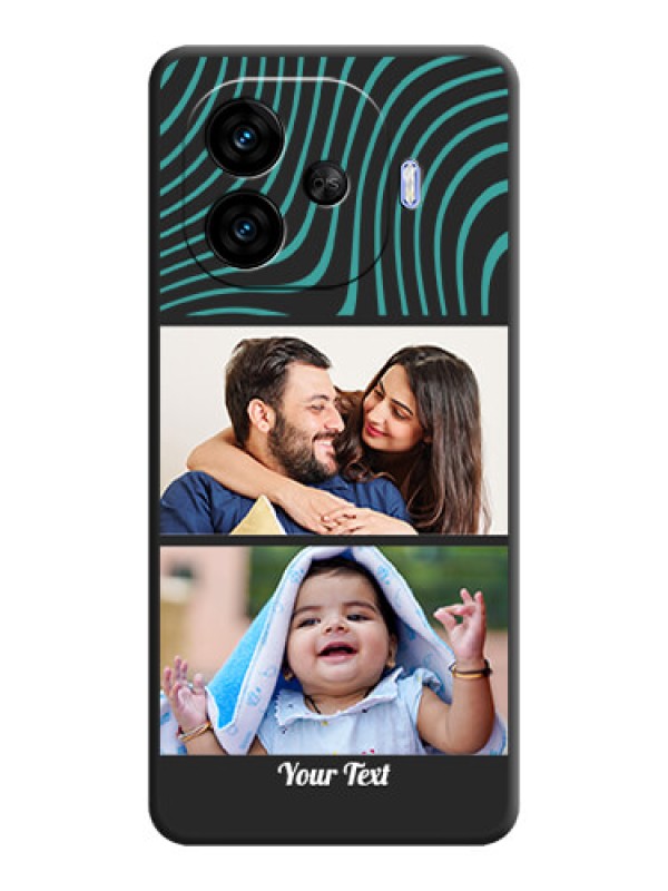 Custom Wave Pattern with 2 Image Holder On Space Black Custom Soft Matte Mobile Back Cover - iQOO Neo 10R 5G