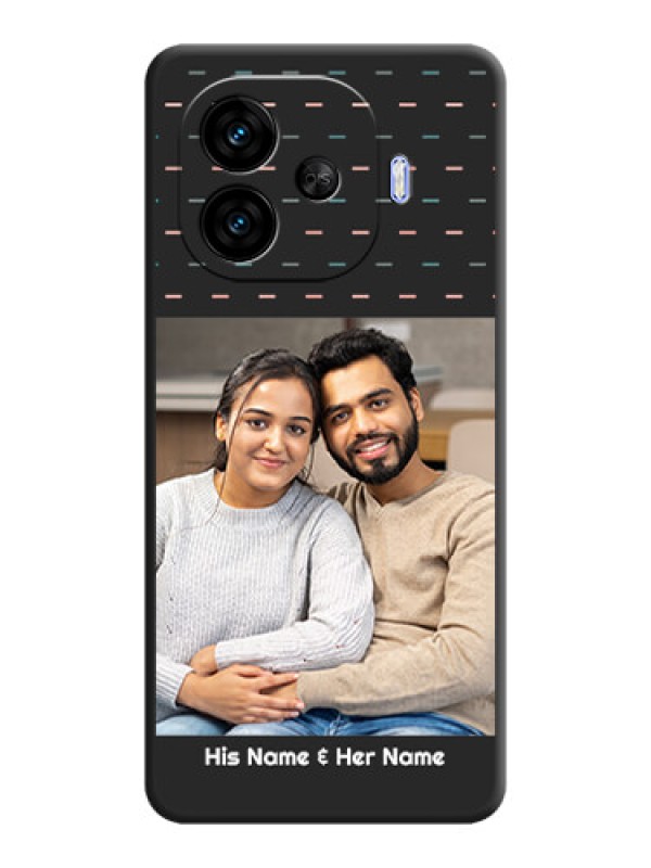 Custom Line Pattern Design with Text On Space Black Custom Soft Matte Mobile Back Cover - iQOO Neo 10R 5G