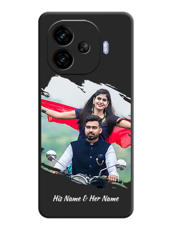 Custom Grunge Brush Strokes on Photo On Space Black Custom Soft Matte Mobile Back Cover - iQOO Neo 10R 5G