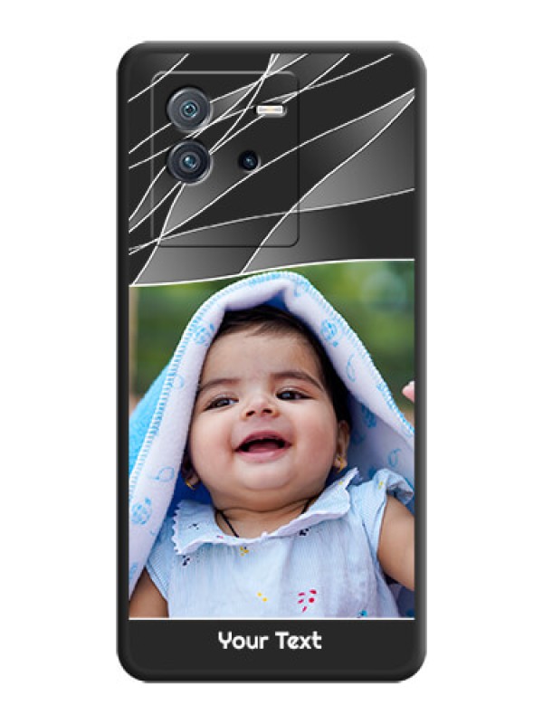Custom Mixed Wave Lines on Photo on Space Black Soft Matte Mobile Cover - iQOO Neo 6 5G