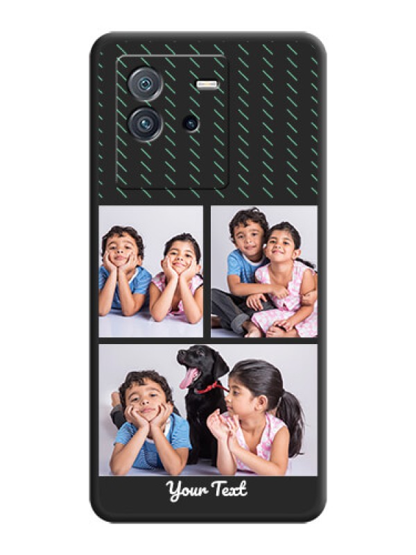 Custom Cross Dotted Pattern with 2 Image Holder  on Personalised Space Black Soft Matte Cases - iQOO Neo 6 5G