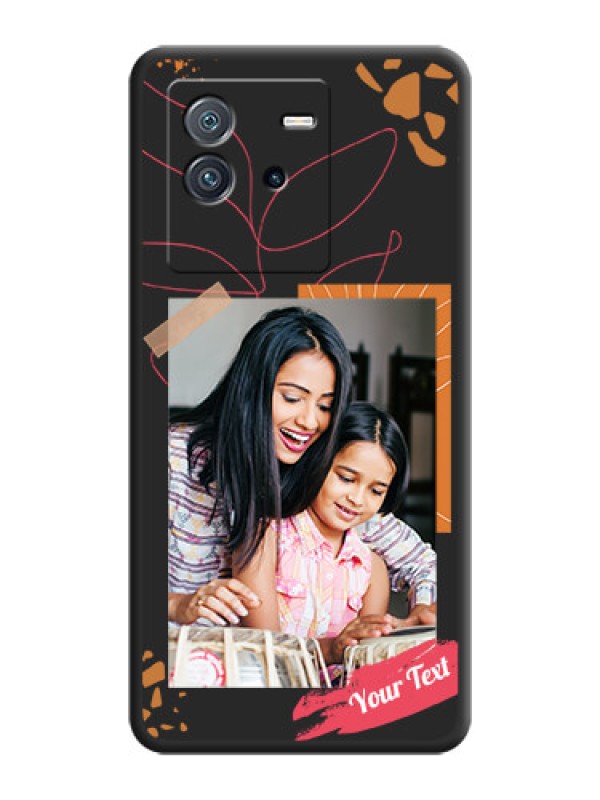 Custom Orange Photo Frame on Space Black Custom Soft Matte Phone Back Cover - iQOO Neo 6 5G