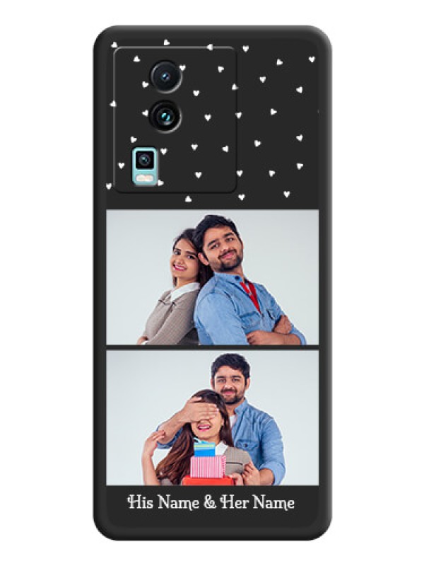 Custom Miniature Love Symbols with Name on Space Black Custom Soft Matte Back Cover - iQOO Neo 7 5G