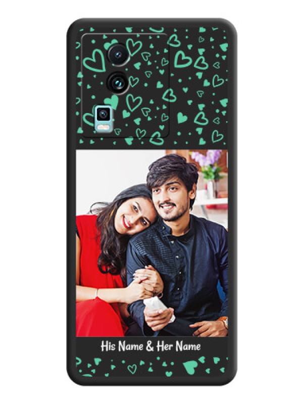 Custom Sea Green Indefinite Love Pattern on Photo on Space Black Soft Matte Mobile Cover - iQOO Neo 7 5G