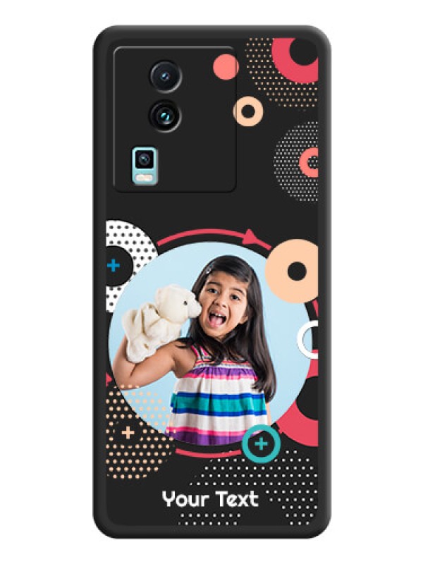 Custom Multicoloured Round Image on Personalised Space Black Soft Matte Cases - iQOO Neo 7 5G